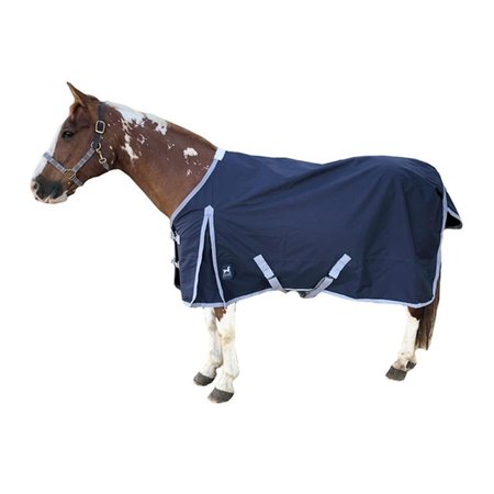 NO SWEAT MY PET 76 in. Atlas Turnout Blanket 600 Denier with 300 gm Lining, Navy NO2592679